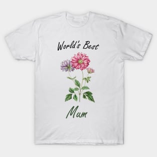 Lispe Chrysanthemum World's Best Mum T-Shirt